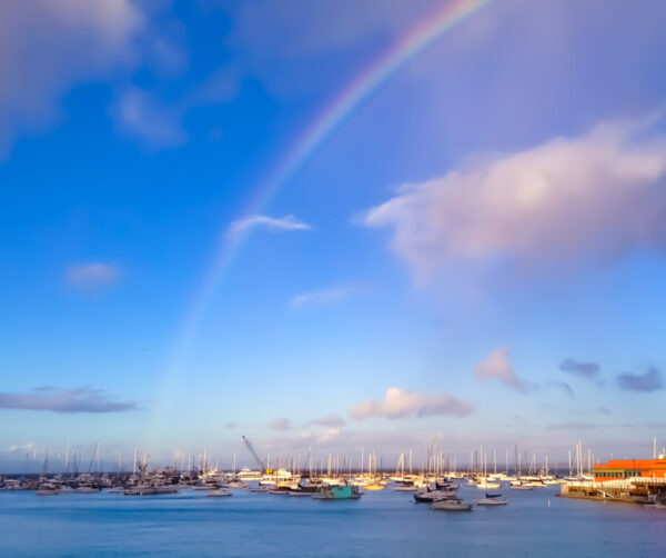 rainbow over harbor - hope