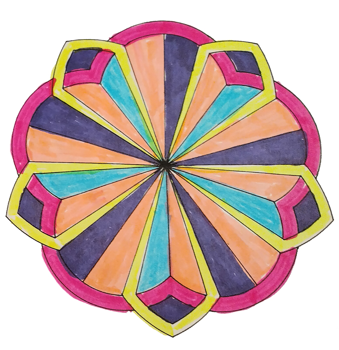 colorful mandala ted art for thyroid eye disease
