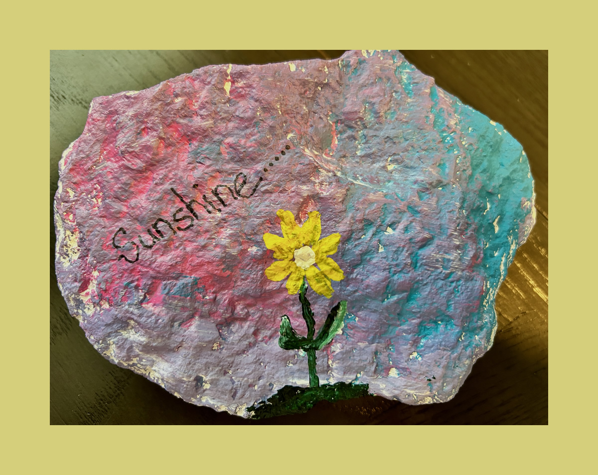 TED ART rock painting for graves disease awareness month to include thyroid eye disease