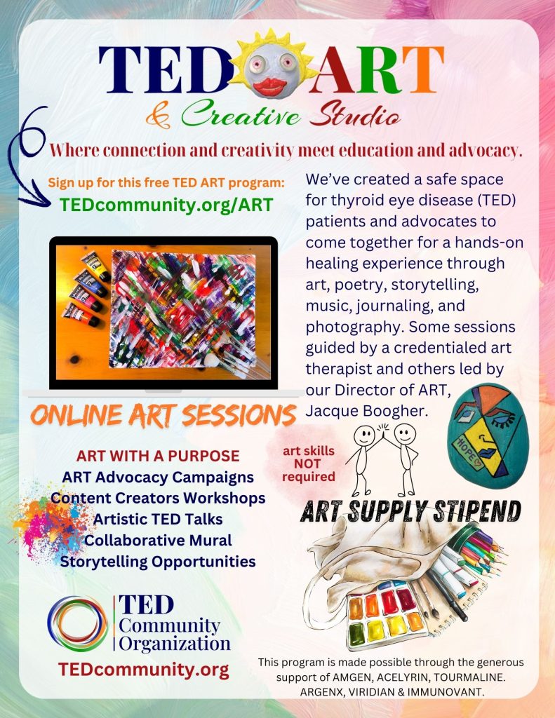 ted art & creative studio thyroid eye disease art program for people with TED